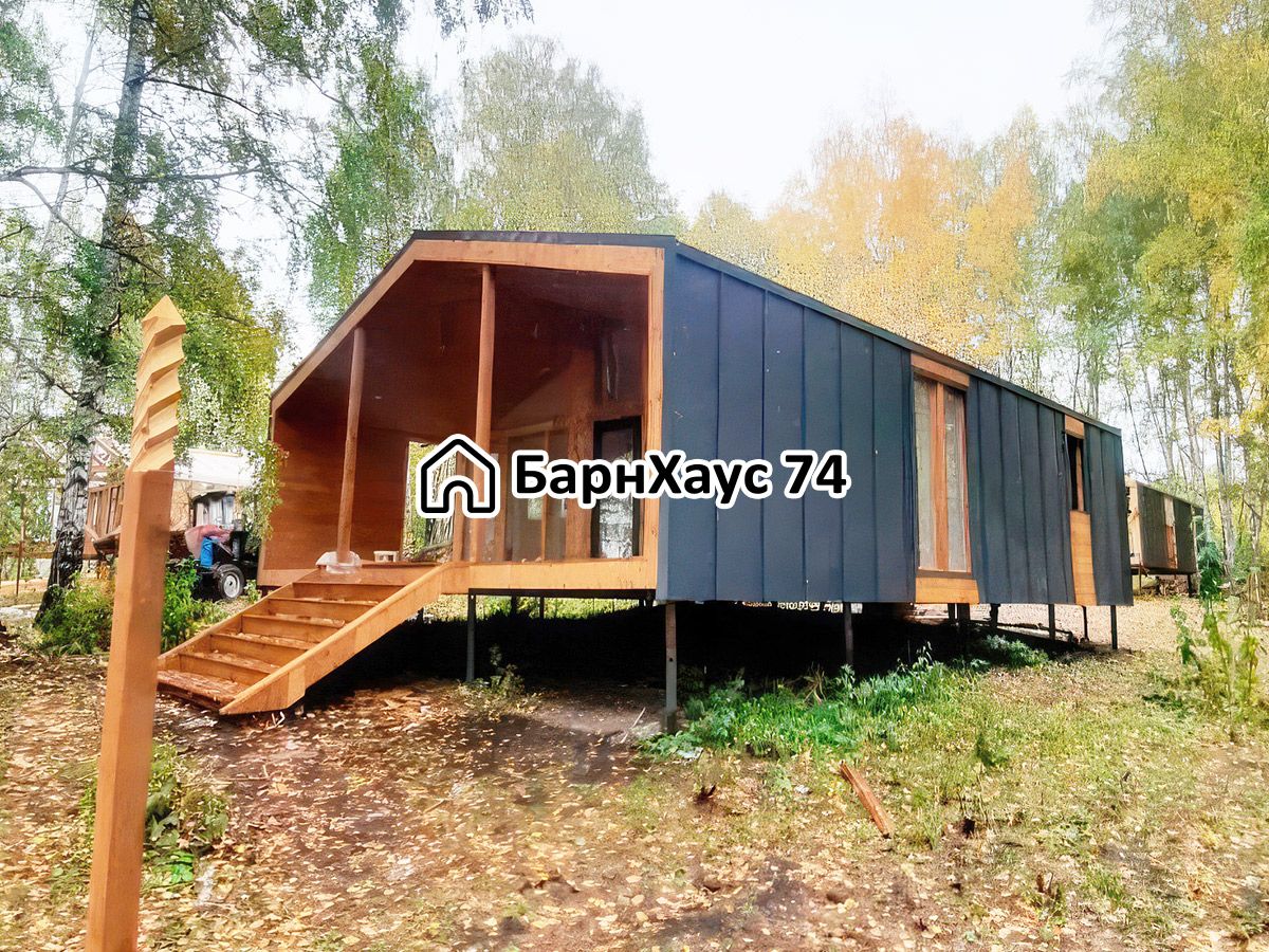 2 дома 7,5×6 + террасы 7,5×3, Миасское — построенный объект Барнхаус74 — фото 2