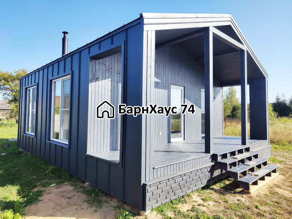 Дом 6,5×8 с террасой, Кременкуль — построенный объект Барнхаус74 — фото 2