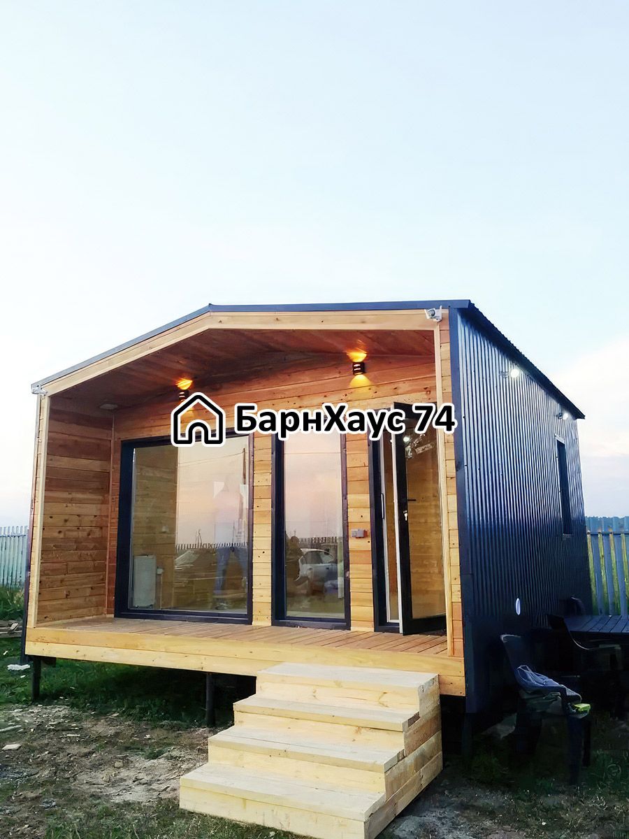 Дом 6×6 с террасой, Увильды — построенный объект Барнхаус74